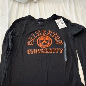 Princeton  Black and Orange womens Long Sleeve Tee